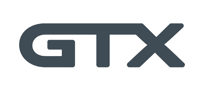 GTX-Logo in dunkelgrauer Schrift