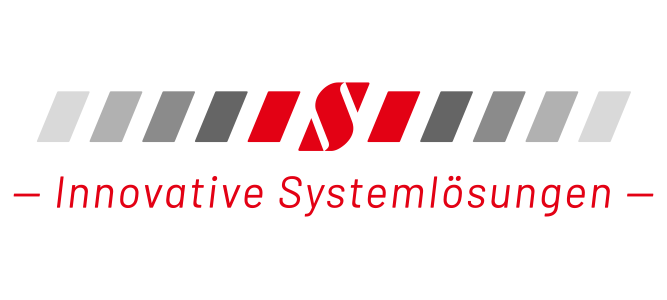 Logo von Innovative Systemlösungen mit rotem Symbol